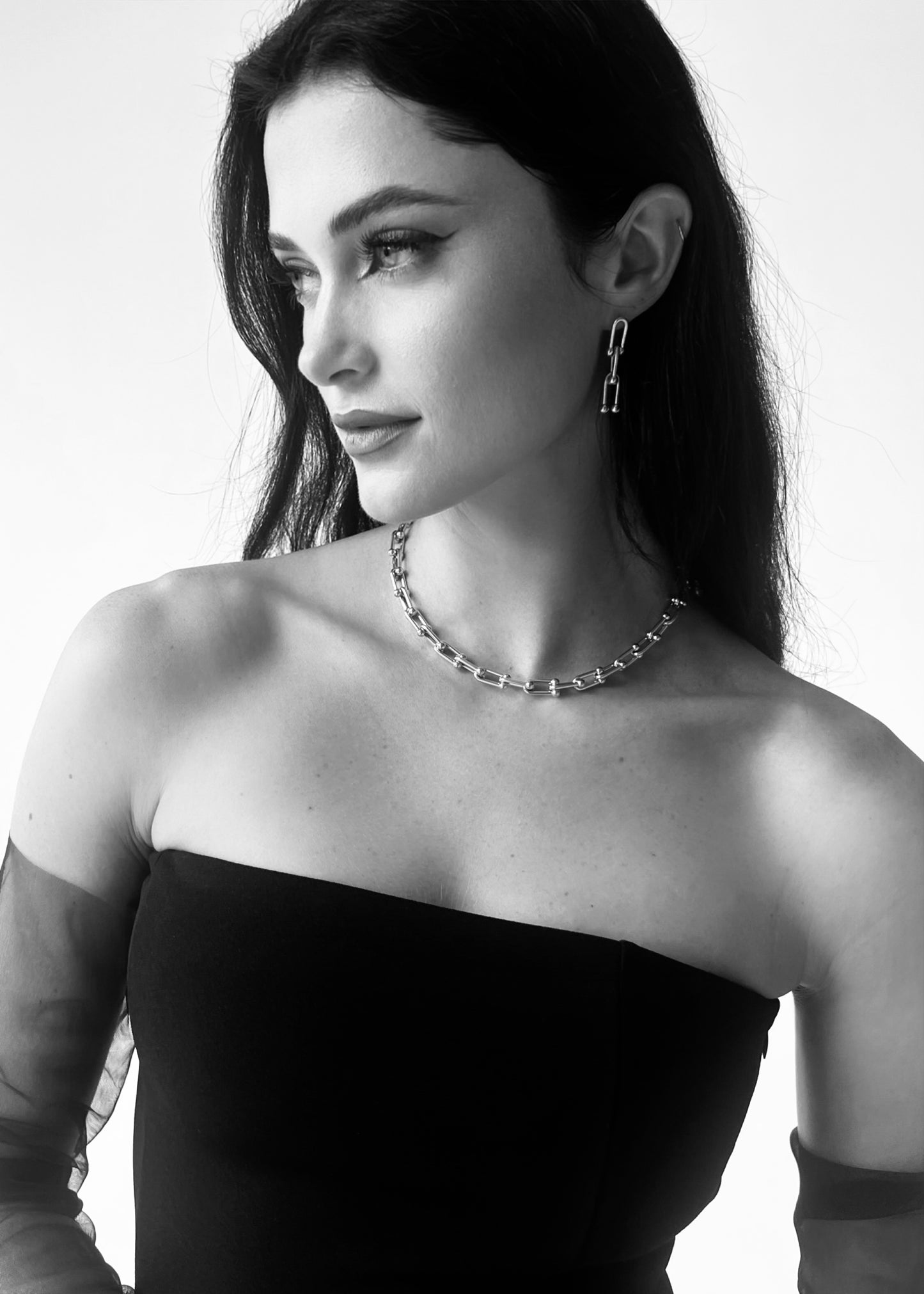 A Tone Link Necklace - Silver