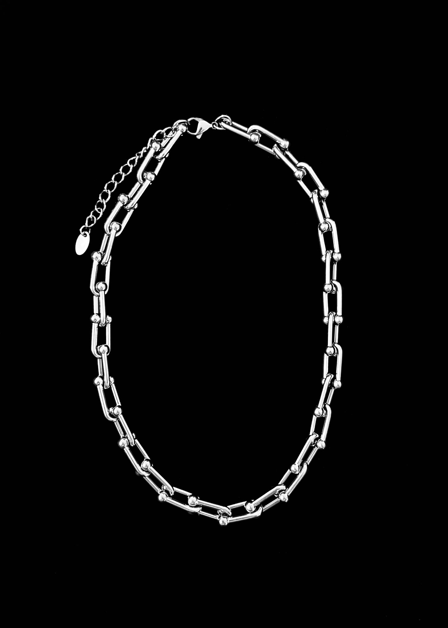 A Tone Link Necklace - Silver