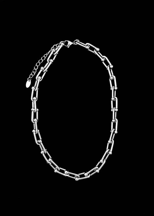 A Tone Link Necklace - Silver