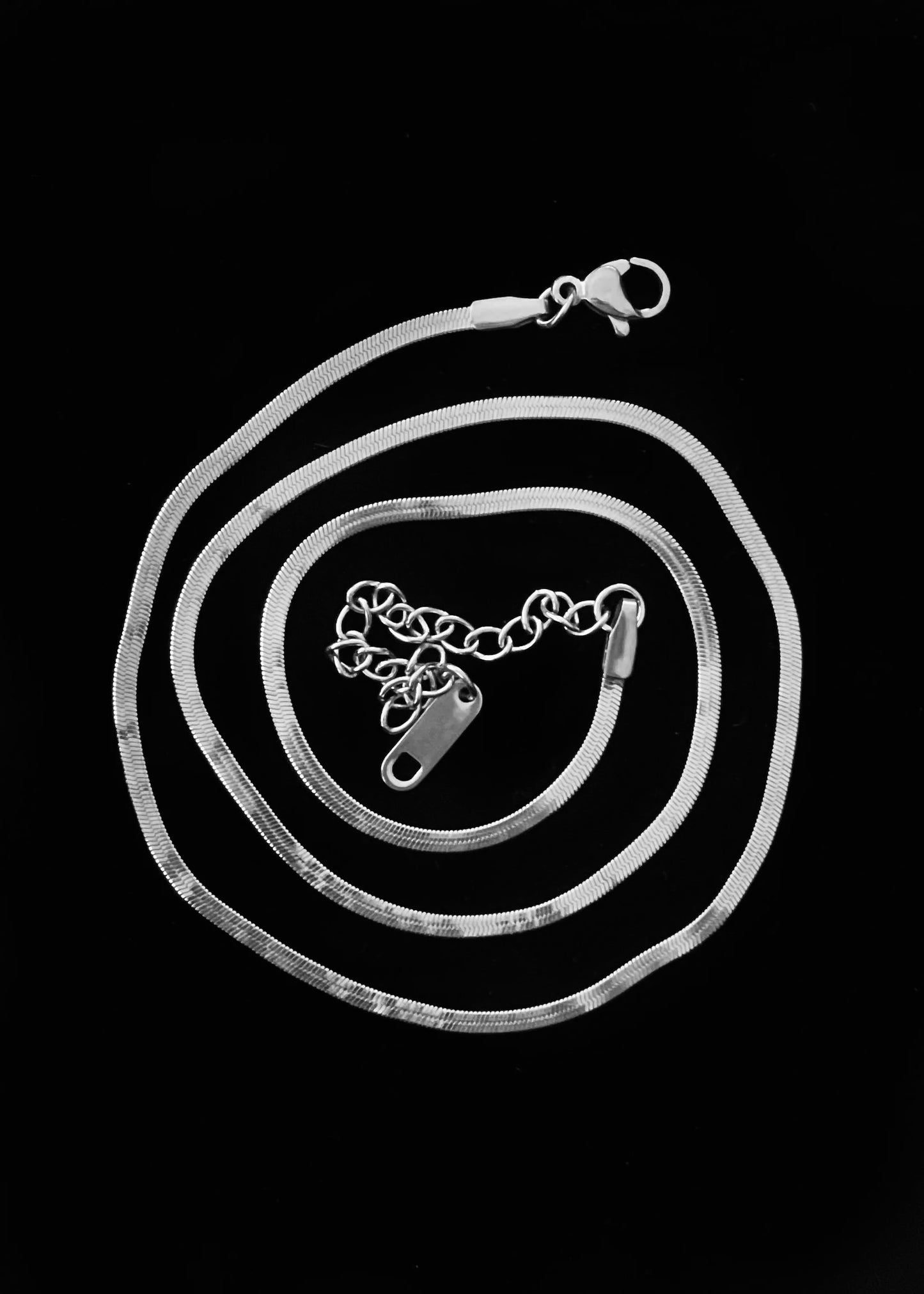 Serpentine 2mm Necklace - Silver